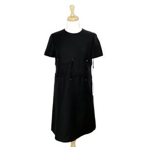 NEW Valentino Scalloped Silk Wool Shift Dress